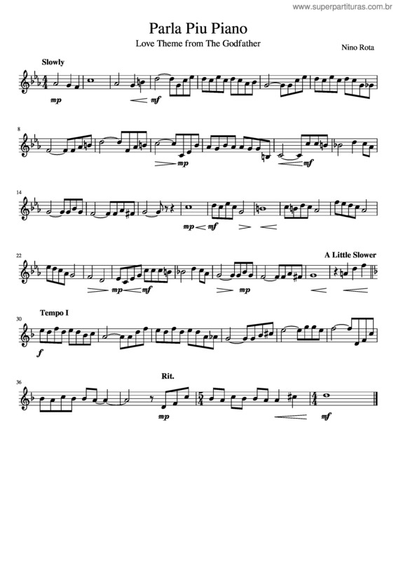 Partitura da música The Godfather – Love Theme [Trumpet]